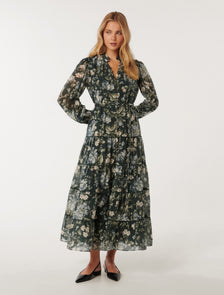 Jessie Button Down Midi Kinsley Floral