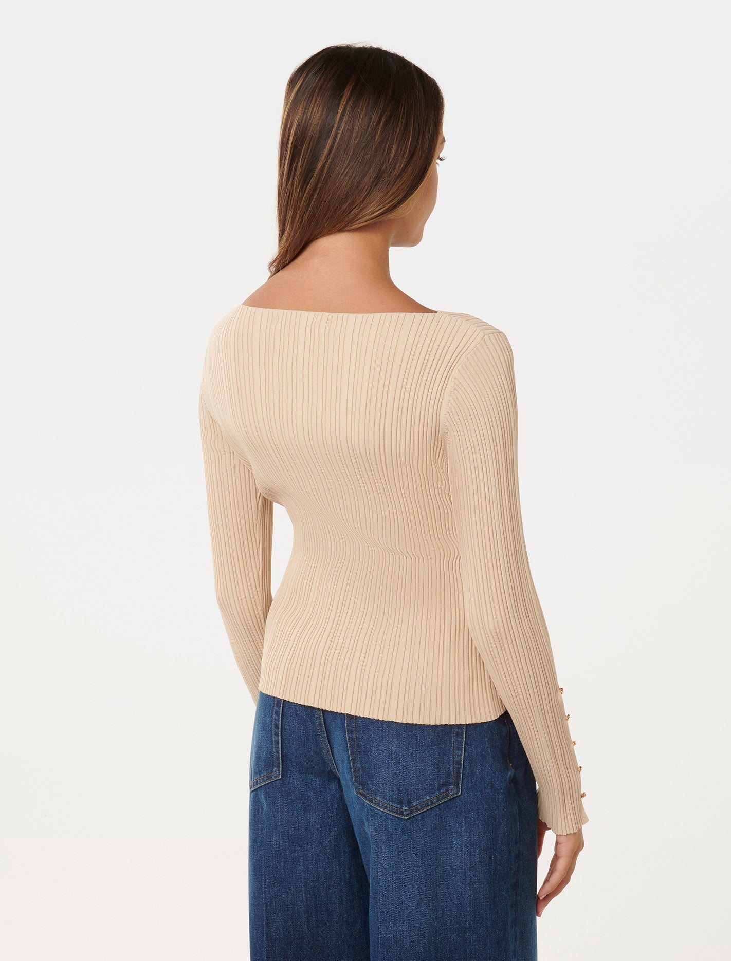 Elle Petite Button Detail Jumper Warm Stone