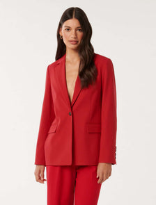 Frankie Single Breasted Blazer Red Suit