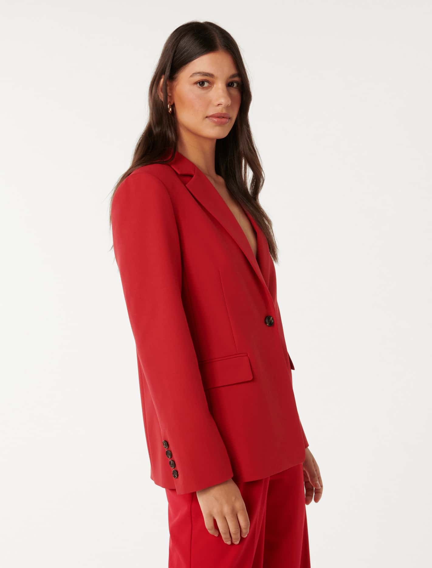 Frankie Single Breasted Blazer Red Suit