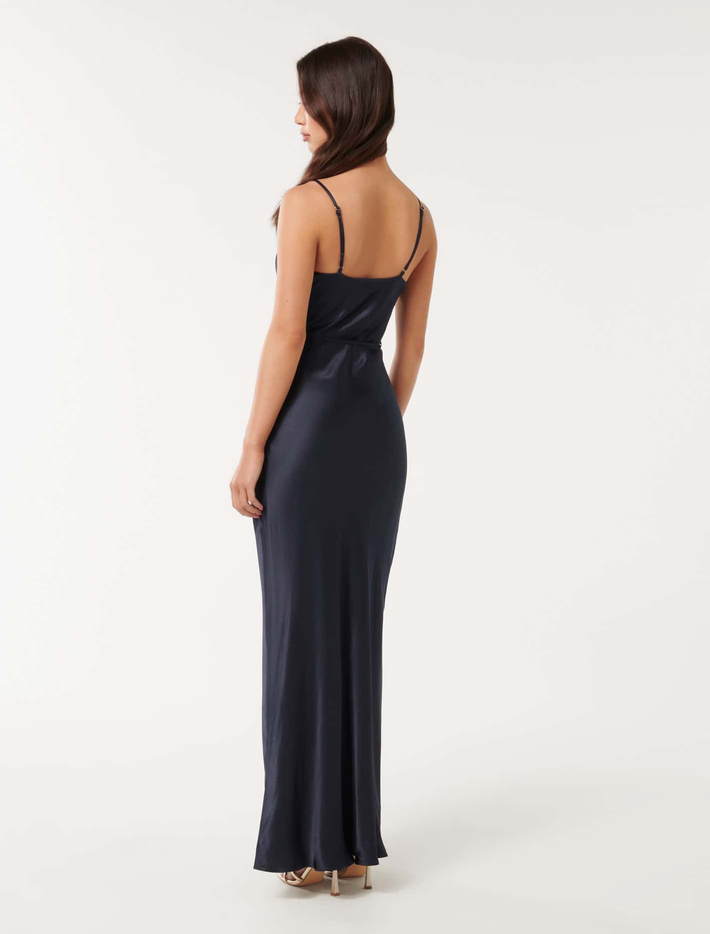 Lucy Satin Cowl Maxi Dress Deep Navy