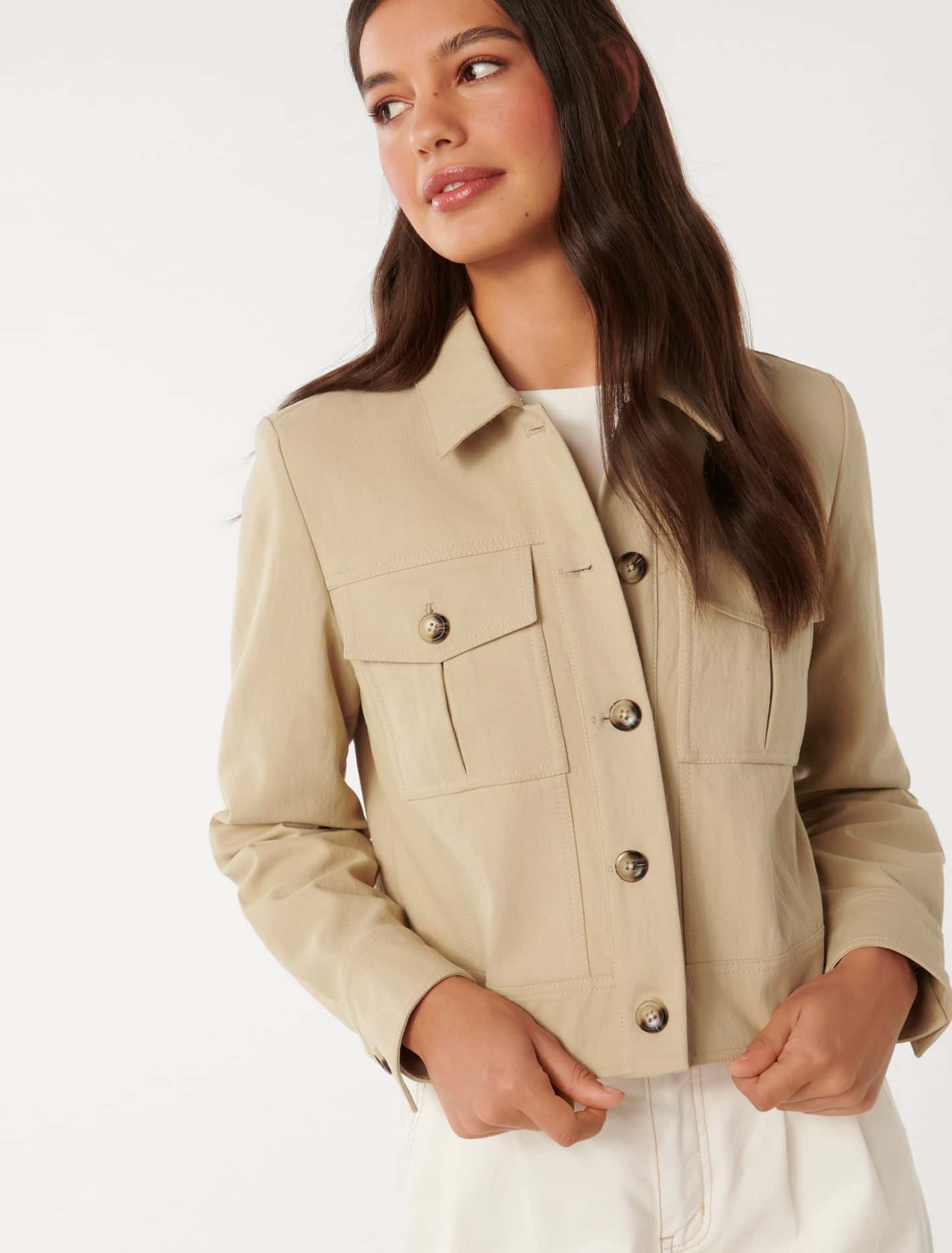 Luca Crop Utility Jacket Soft Camel