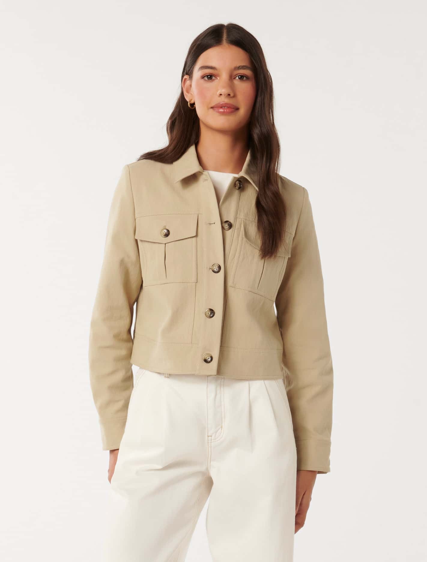 Luca Crop Utility Jacket Soft Camel
