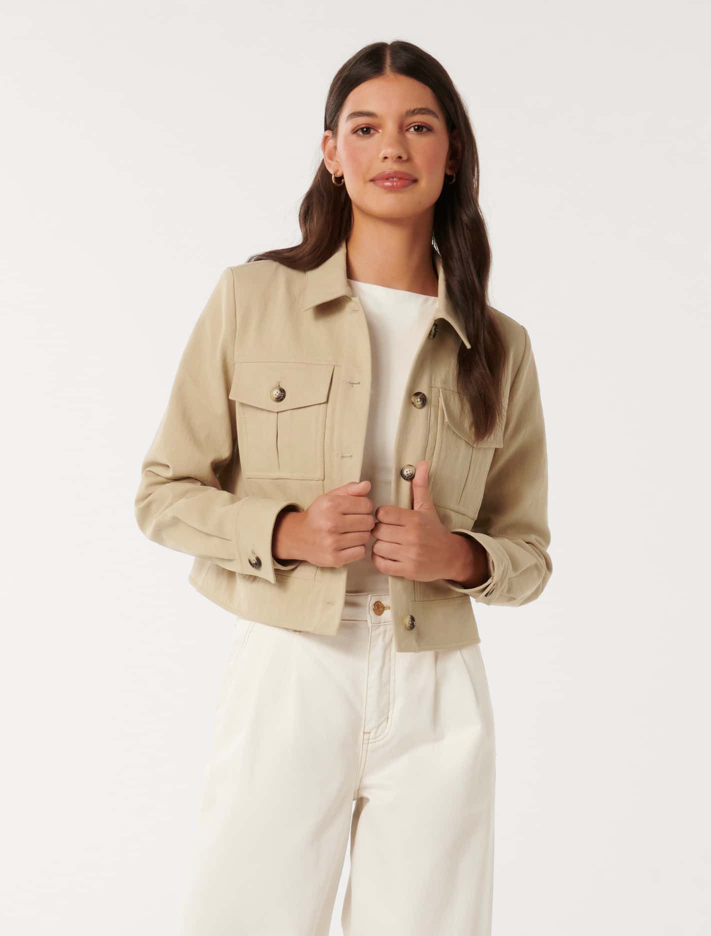 Luca Crop Utility Jacket Soft Camel