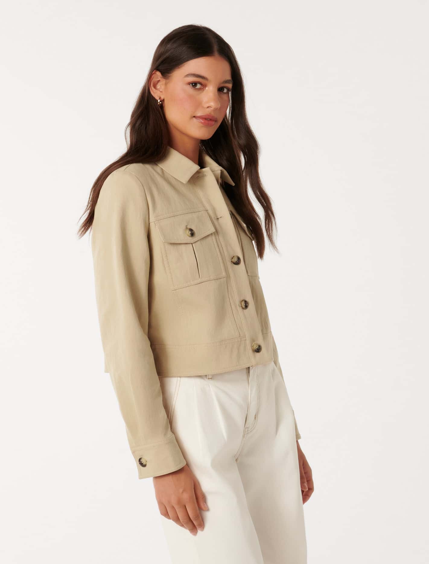 Luca Crop Utility Jacket Soft Camel