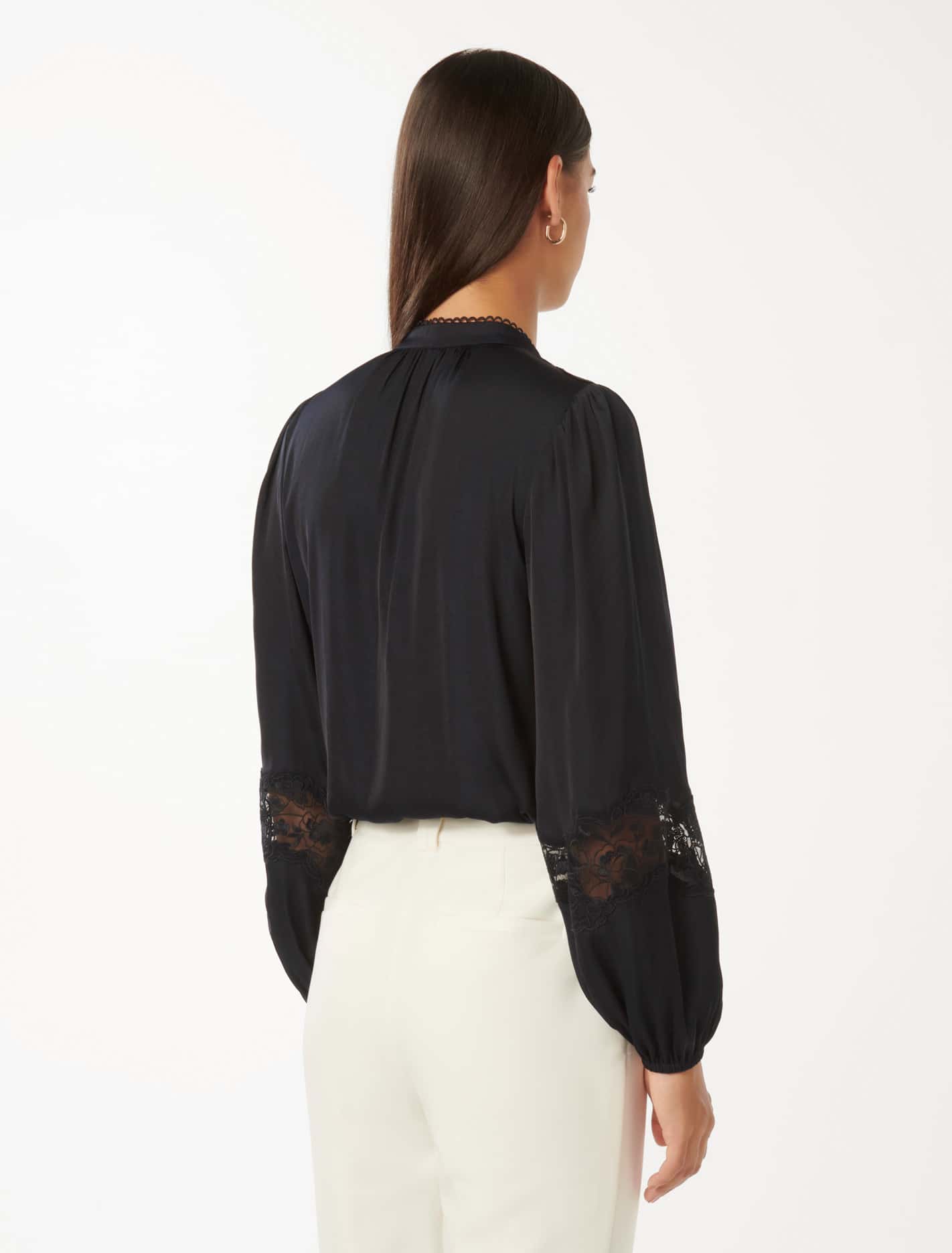 Annalise Lace Sleeve Blouse Navy