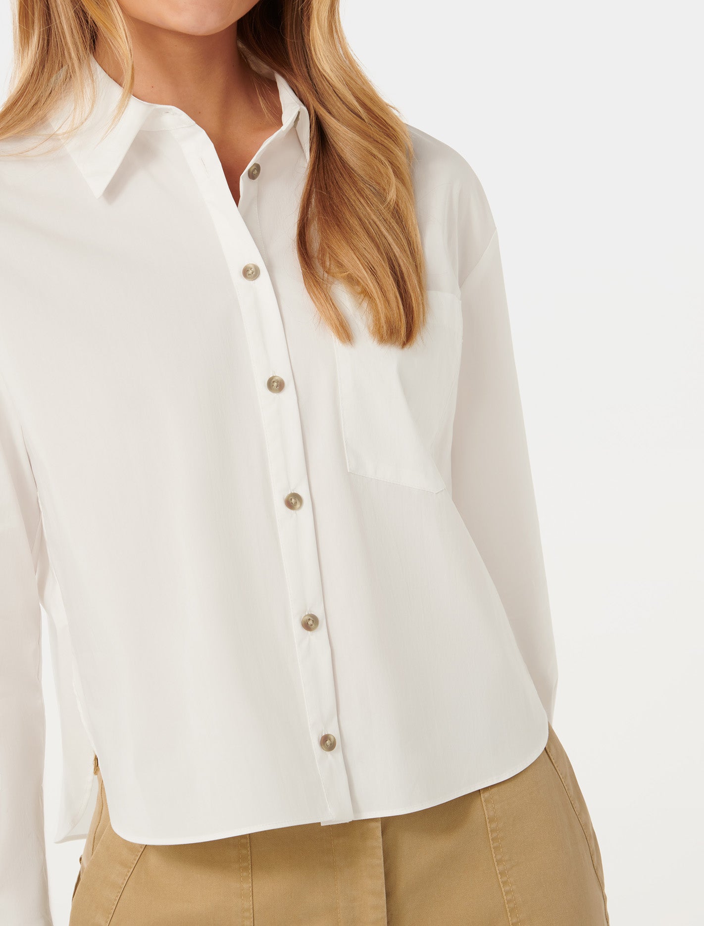 Chloe Cropped Shirt Porcelain