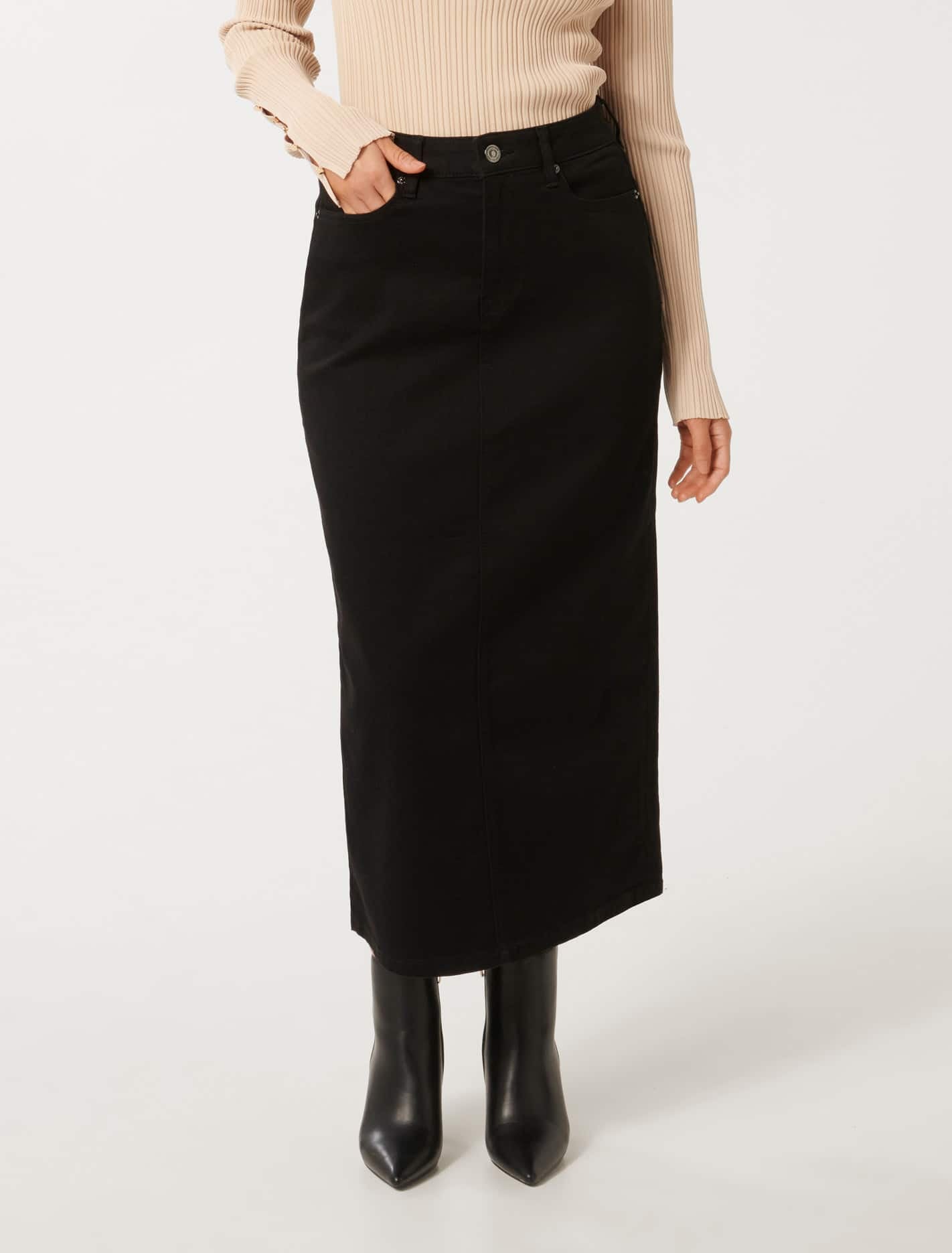 Natalie Petite Maxi Skirt Black