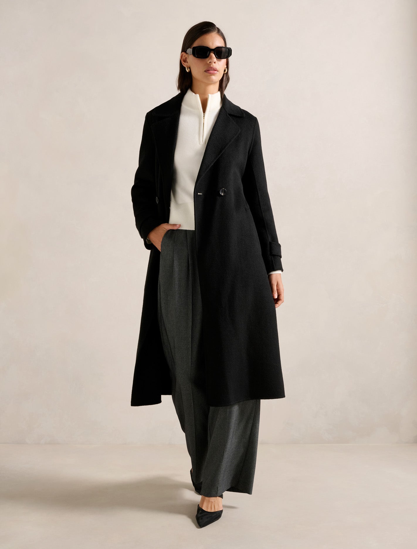 Carter Felled Seam Coat Black