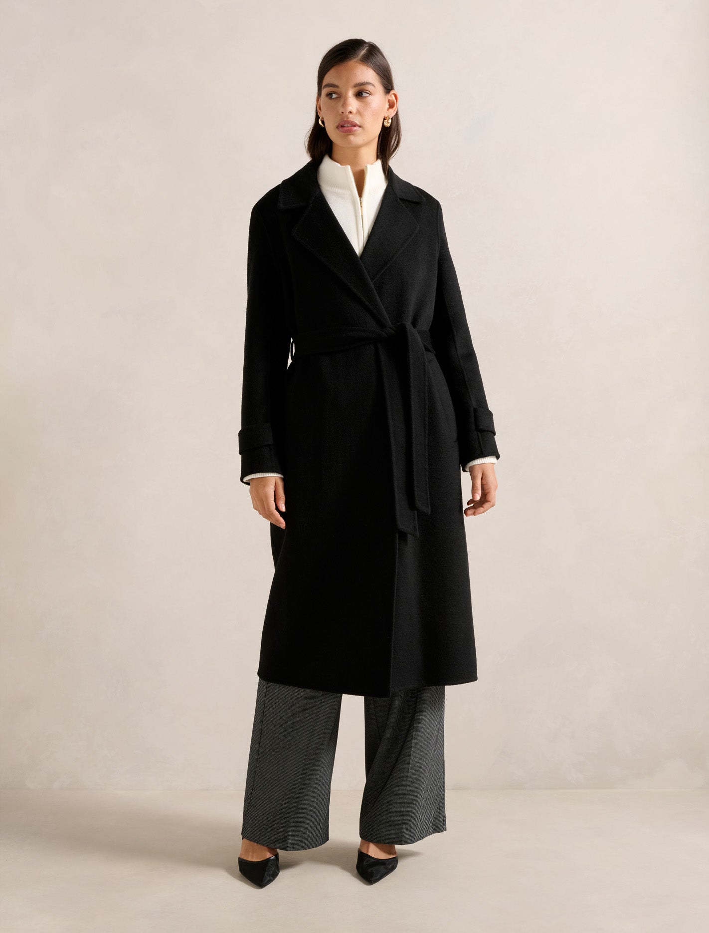 Carter Felled Seam Coat Black