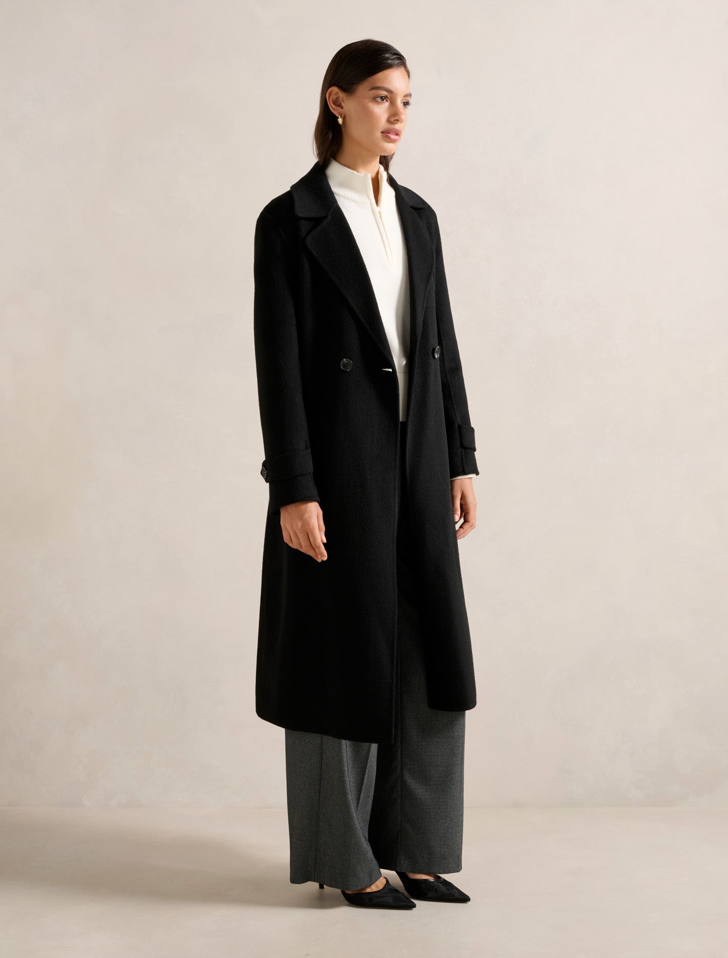 Carter Felled Seam Coat Black