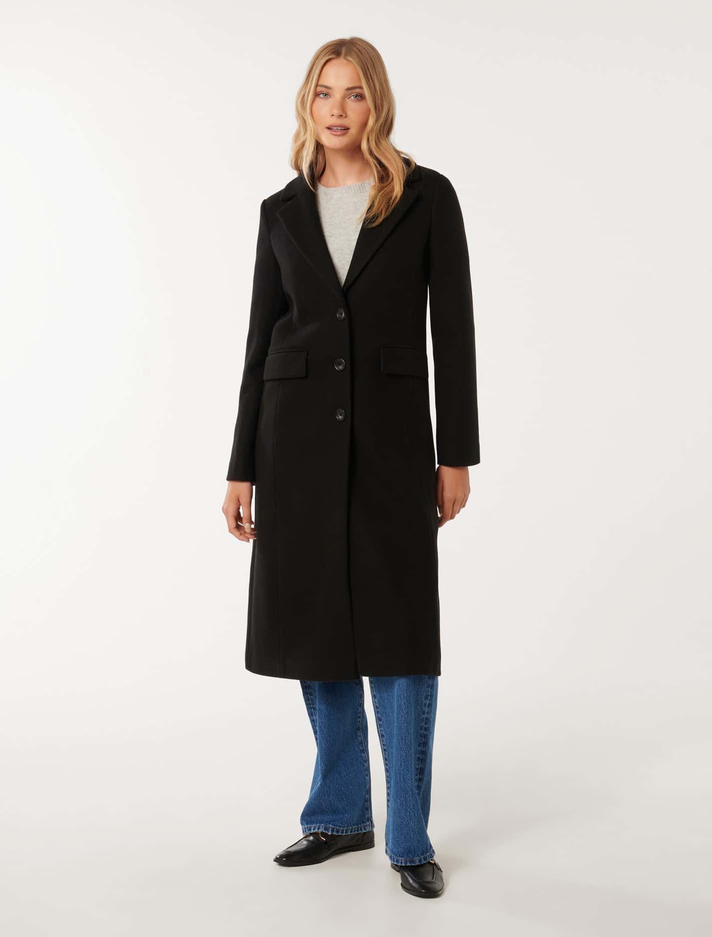 Arlo Single Breasted Coat Black