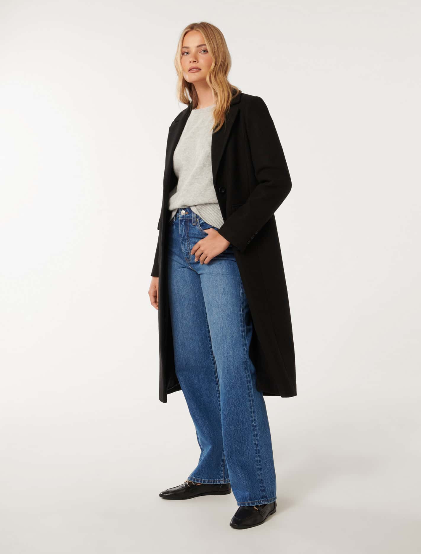 Arlo Single Breasted Coat Black
