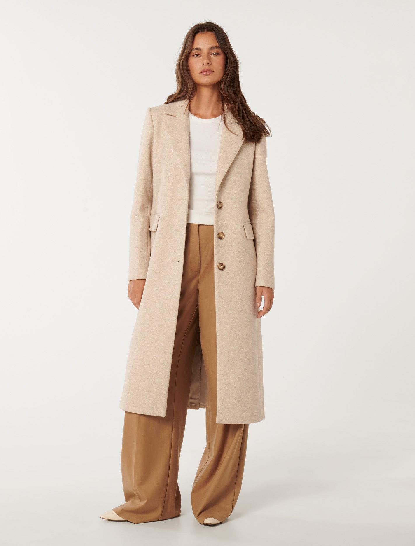 Arlo Single Breasted Coat Oatmeal Marle