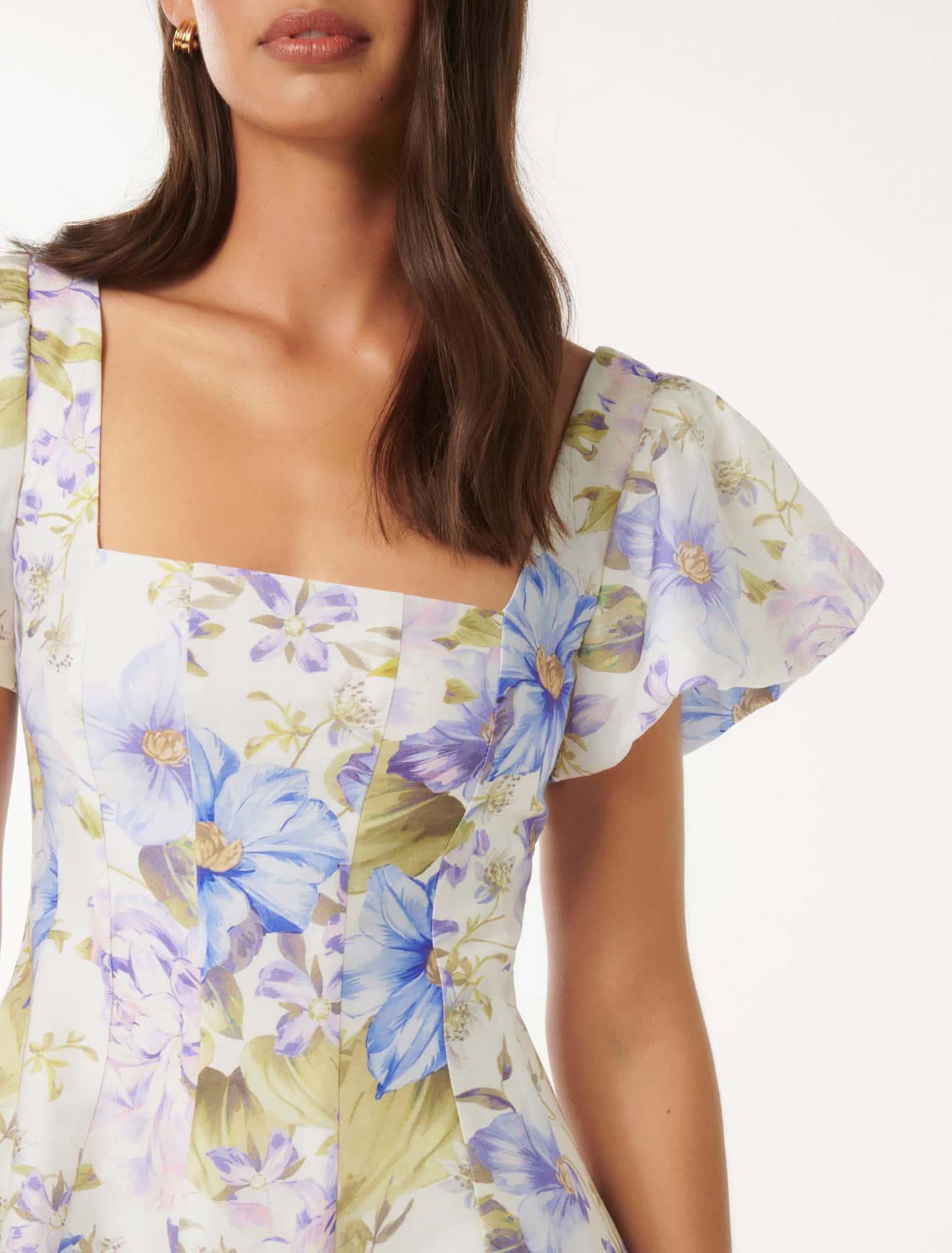 Josie Square-Neck Mini Dress Selene Floral