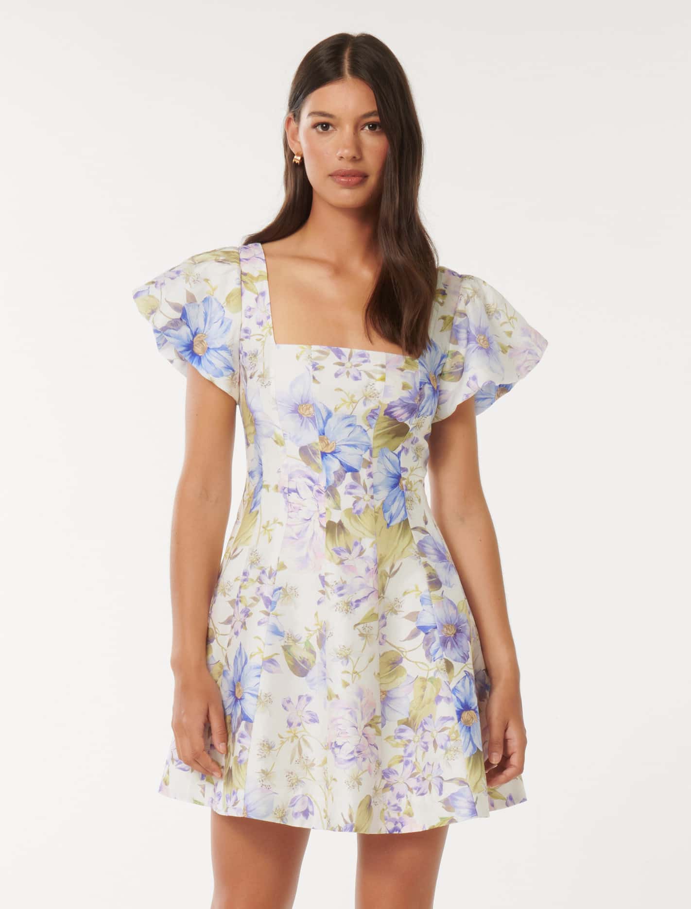 Josie Square-Neck Mini Dress Selene Floral