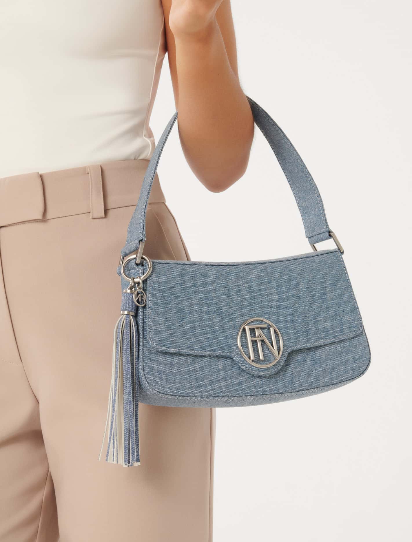 Sandy Logo Shoulder Bag - Signature Denim