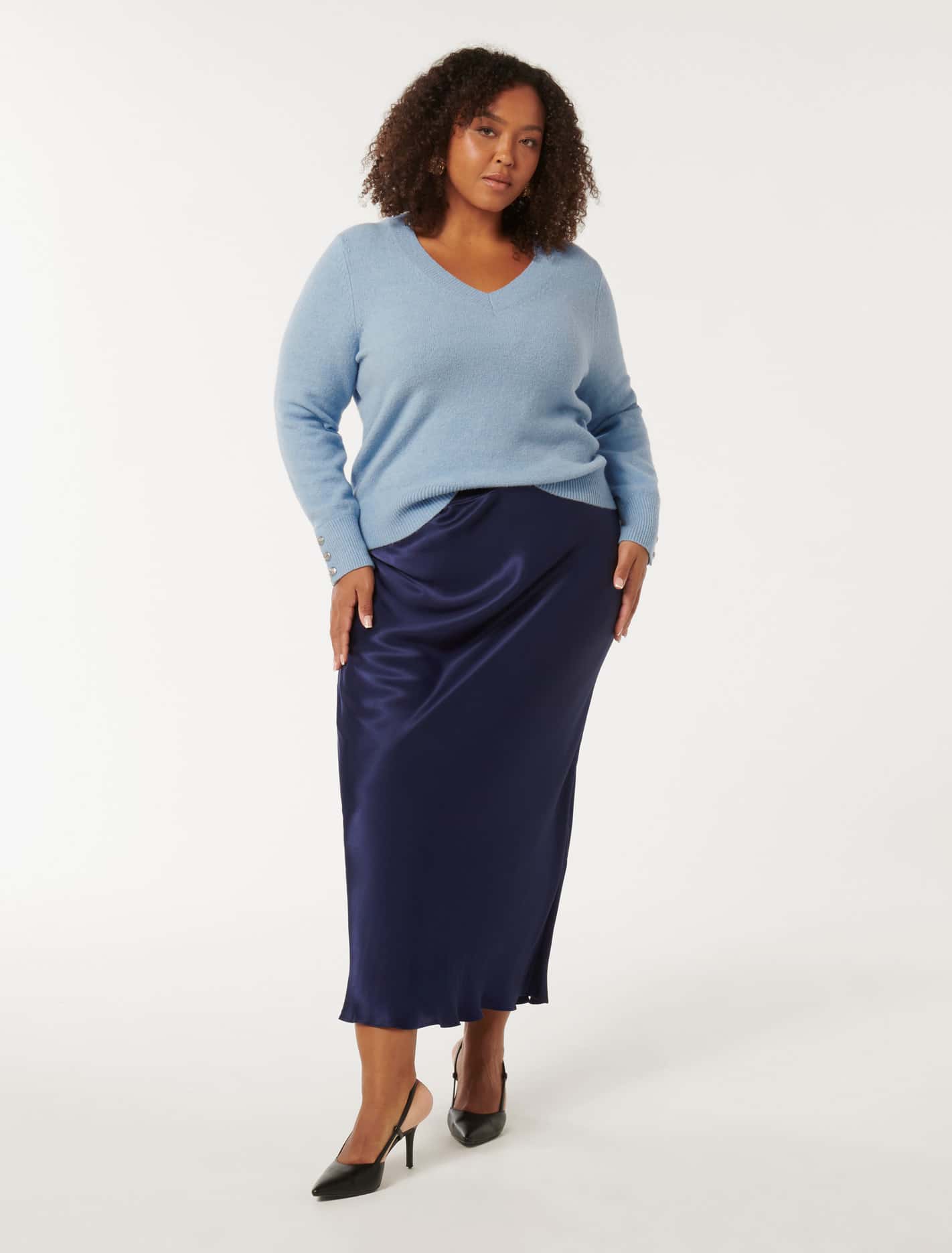 Sabrina Curve Button Cuff Knit Icicle