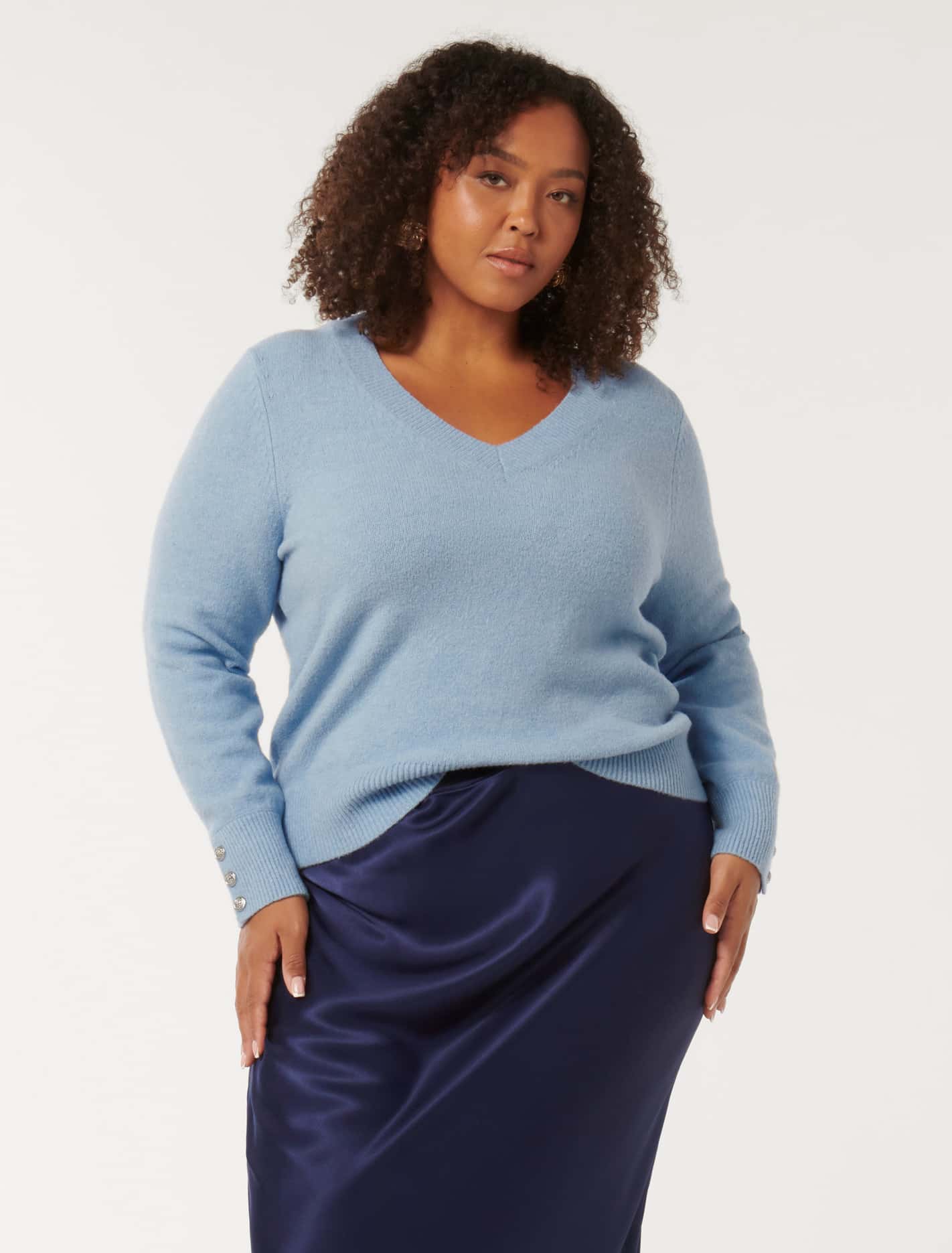 Sabrina Curve Button Cuff Knit Icicle