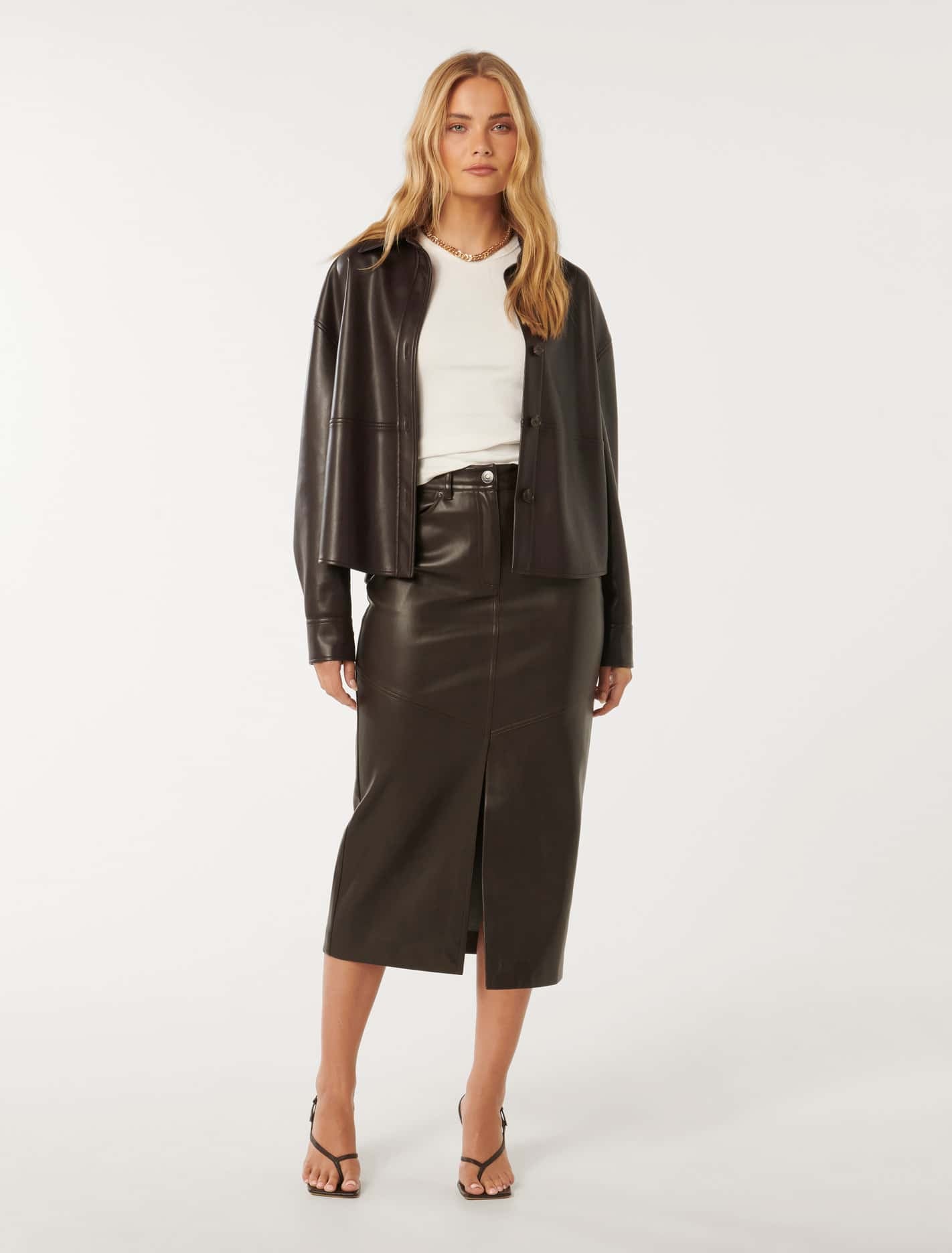 Margot PU Shacket Chocolate