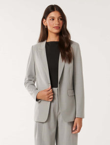 Jodie Single Breasted Blazer Grey Pinstripe Suit