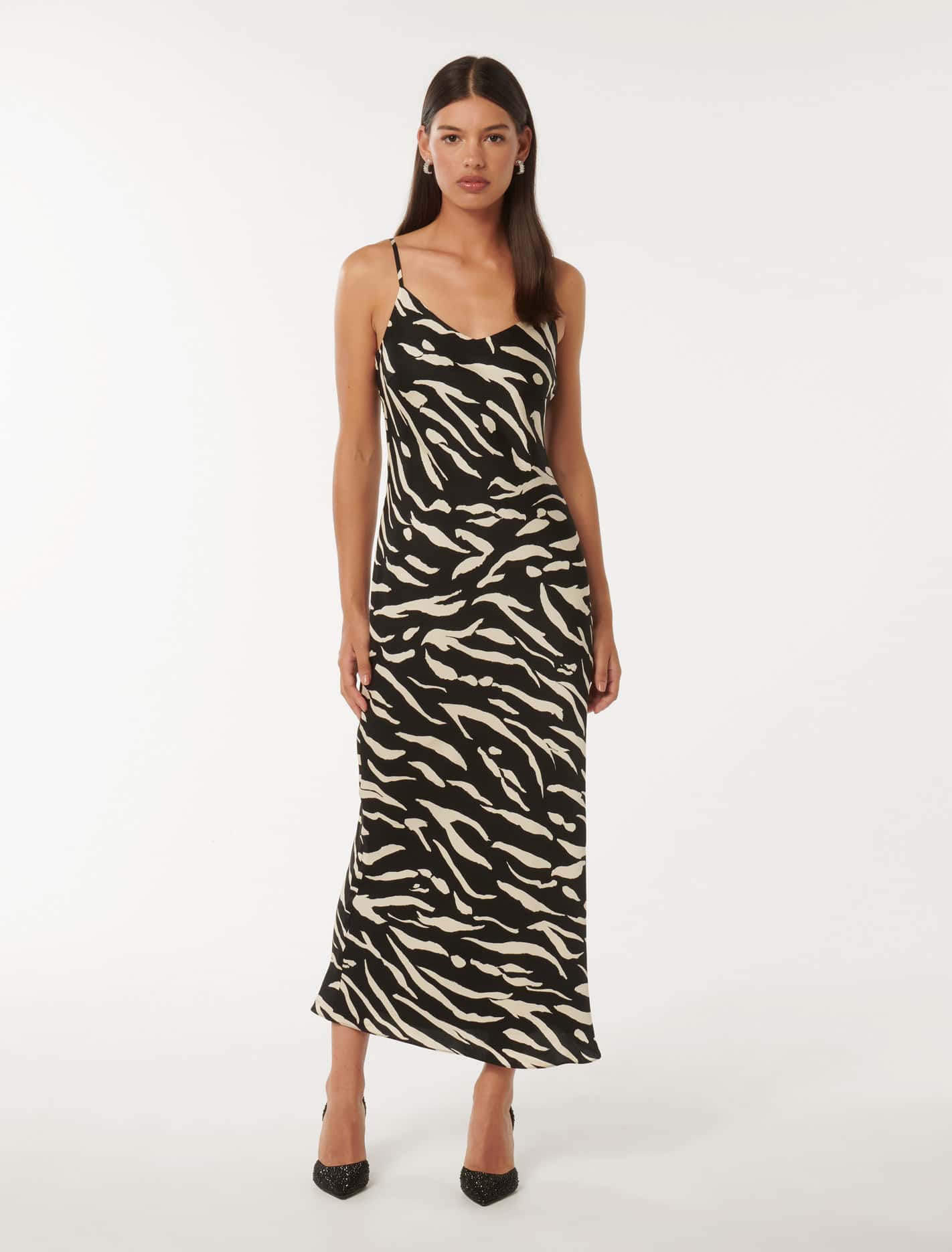 Skye Satin Slip Dress Carmen Abstract
