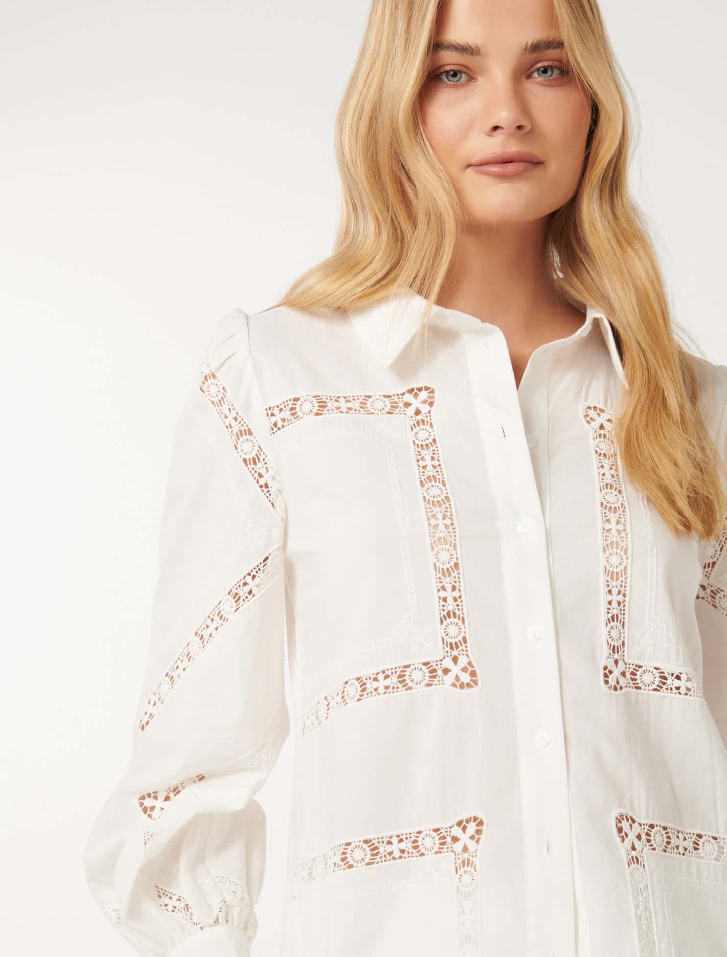 Brianna Broderie Shirt Porcelain