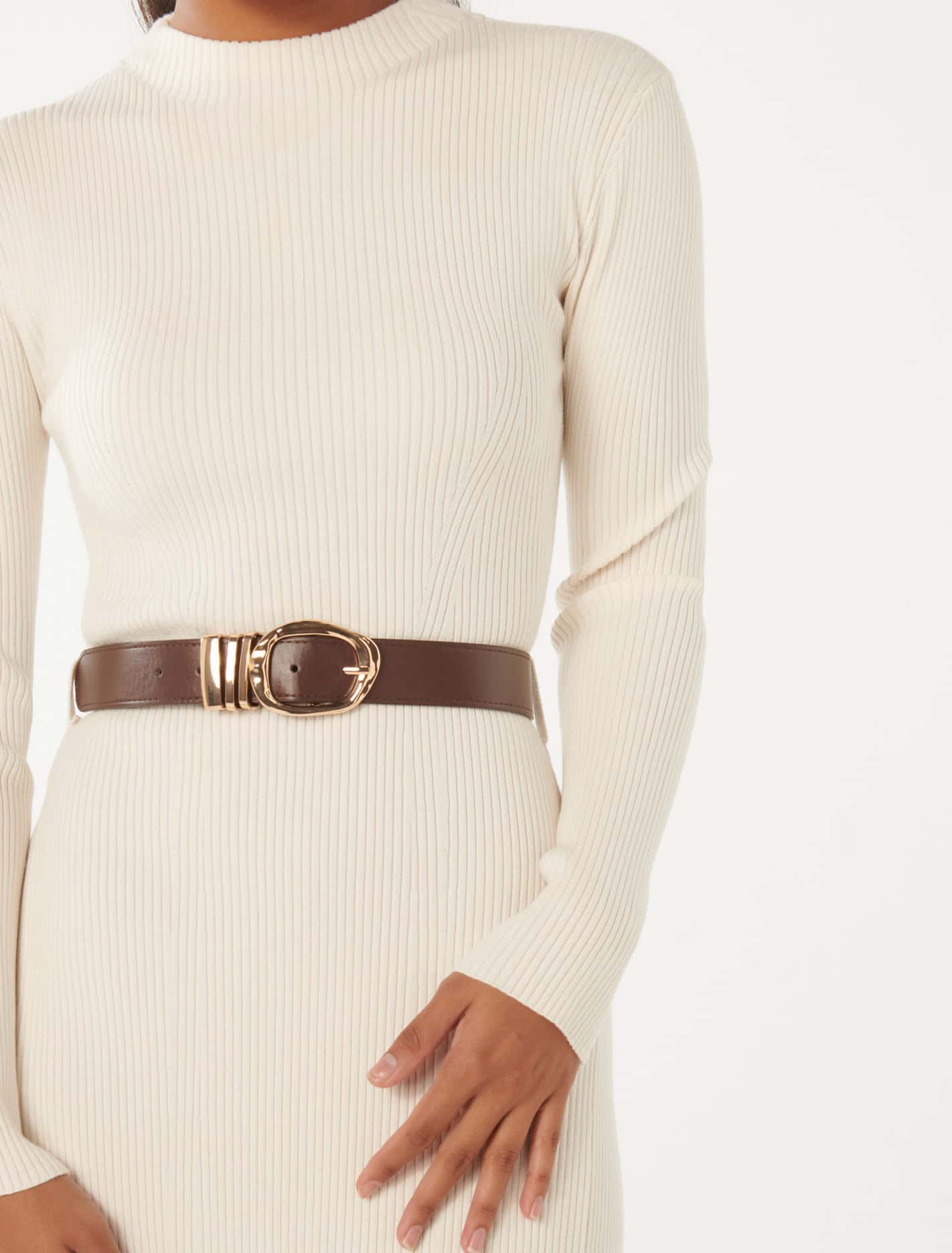 Luisa Petite Belted Dress Cream