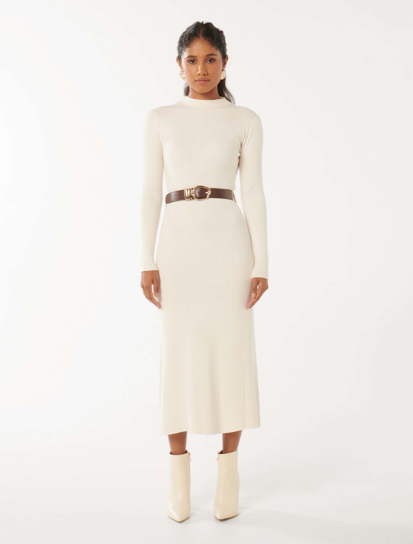 Luisa Petite Belted Dress Cream