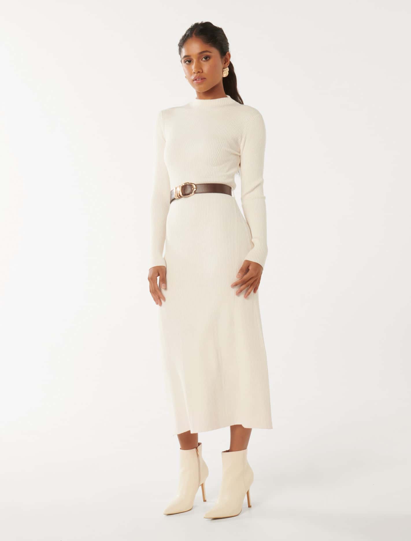 Luisa Petite Belted Dress Cream