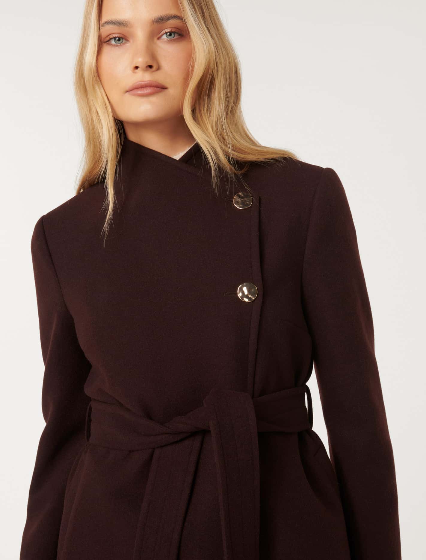 Monica Wrap Coat Bitter Cherry