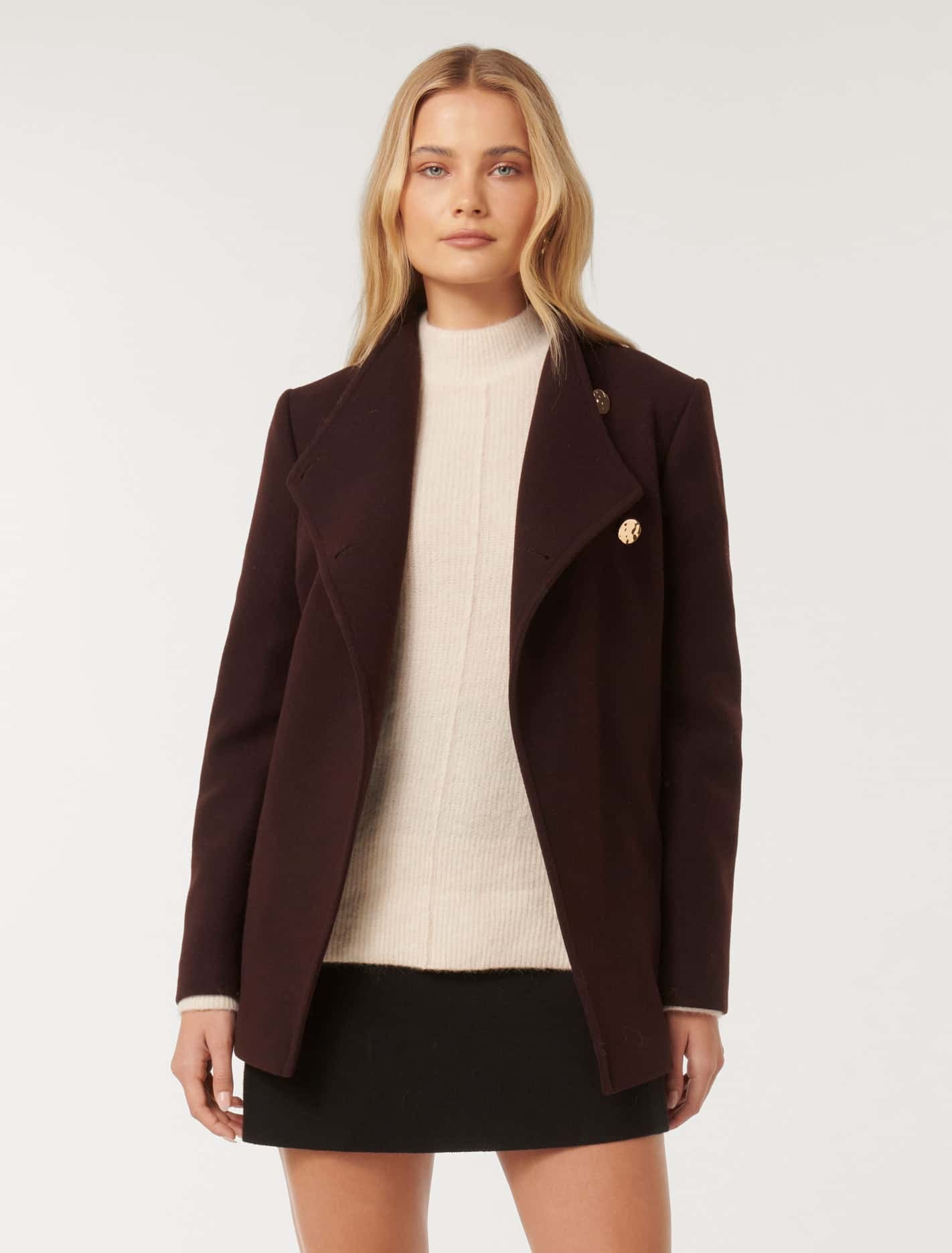 Monica Wrap Coat Bitter Cherry