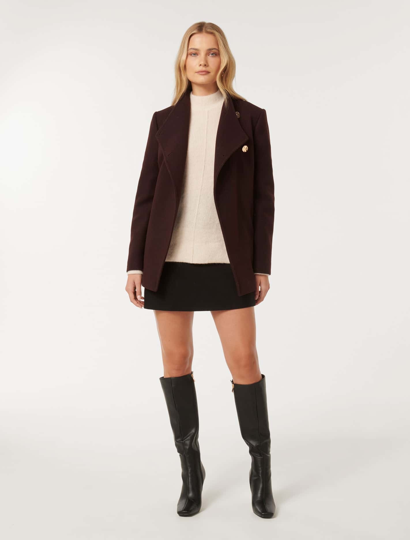 Monica Wrap Coat Bitter Cherry