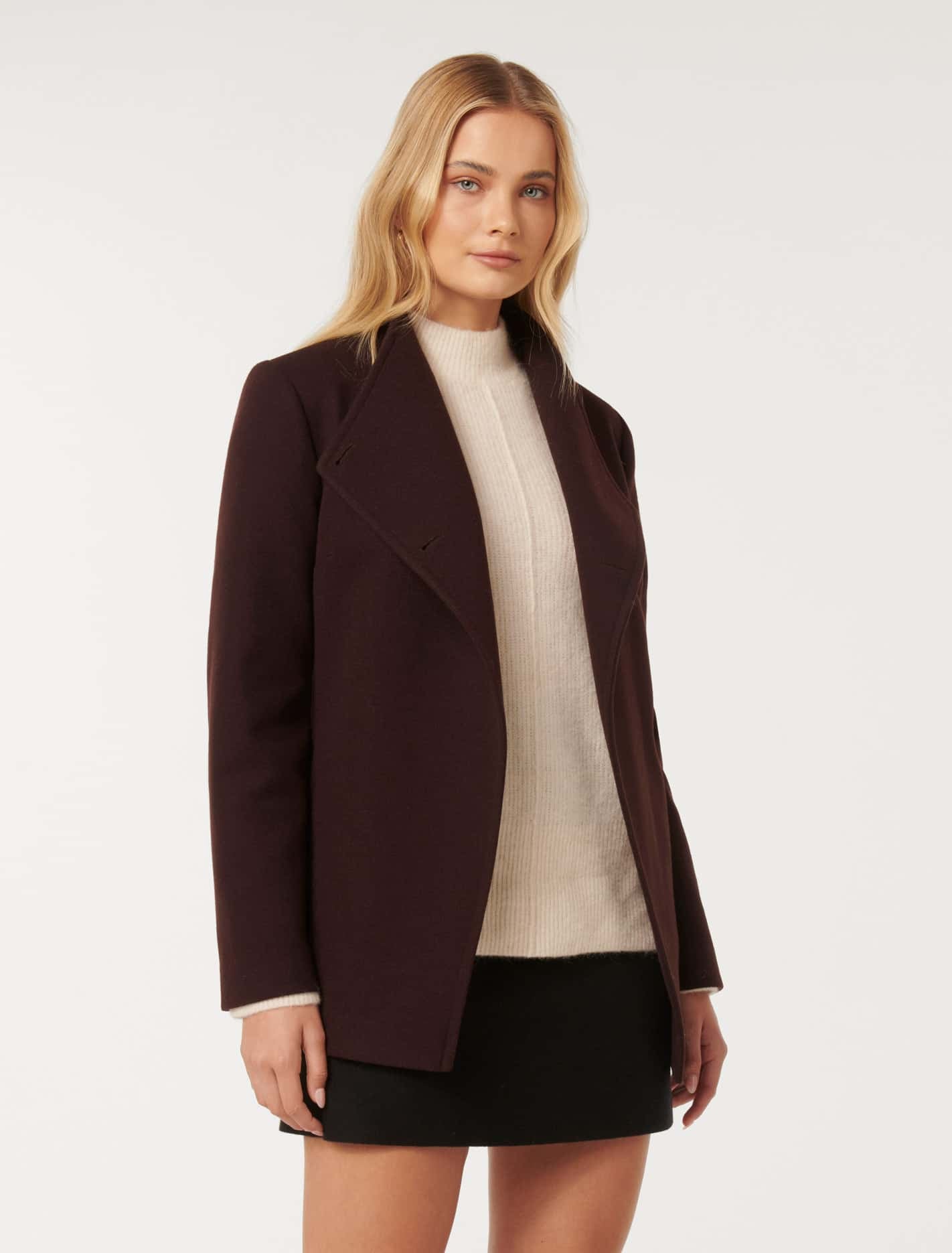 Monica Wrap Coat Bitter Cherry