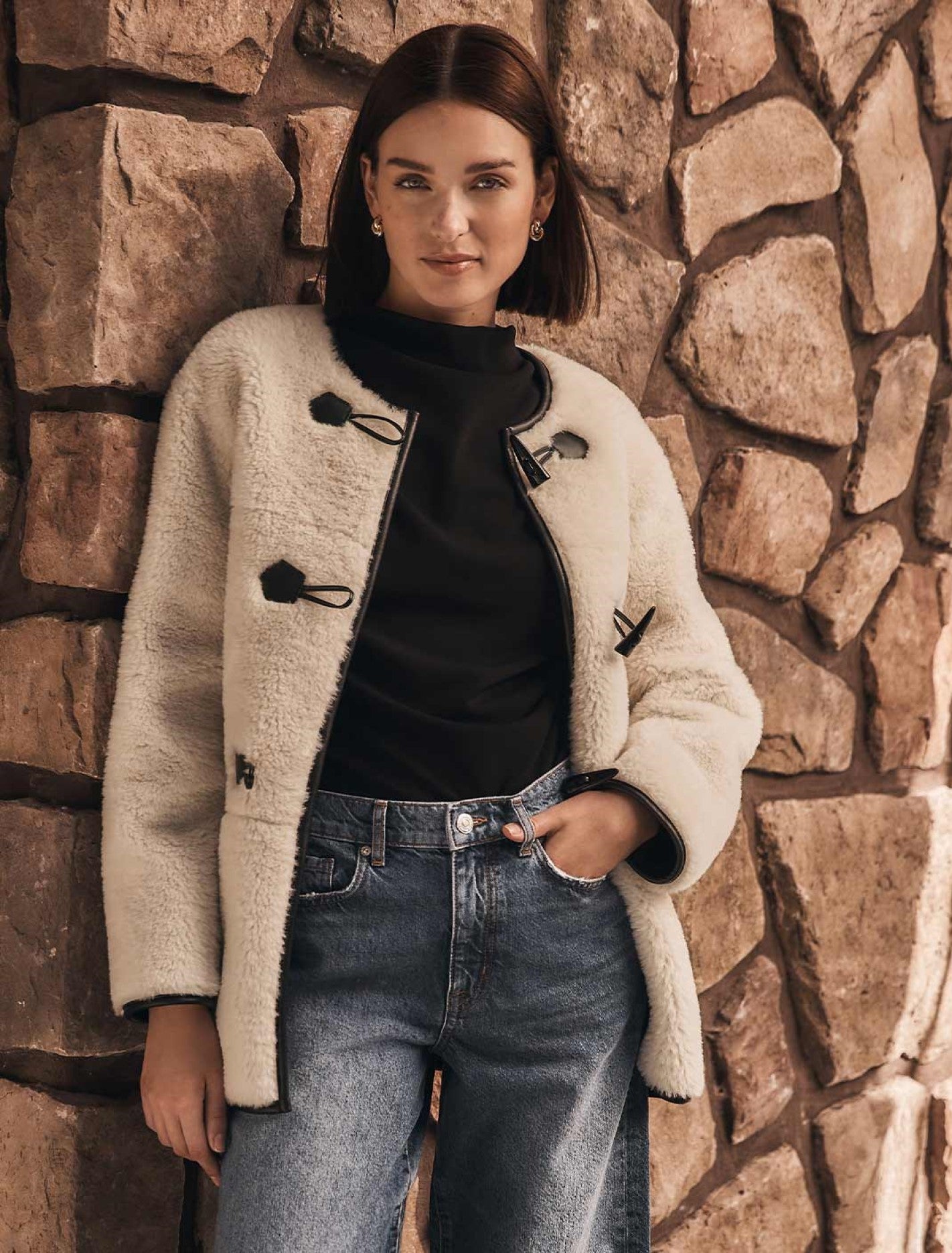 Sally Toggle Coat Cream