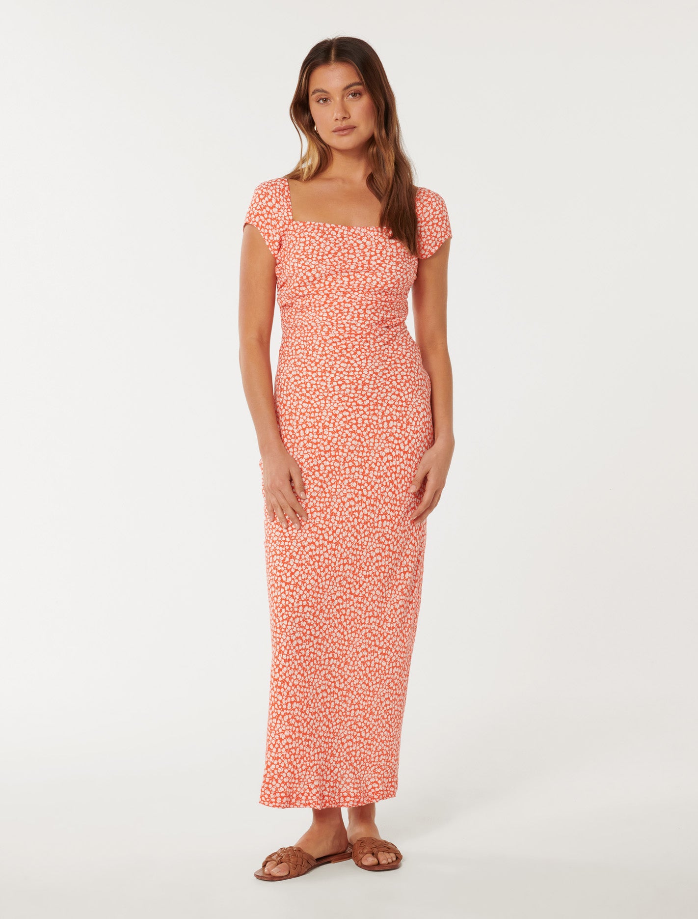Tasmin Ruched Midi Memphis Ditsy