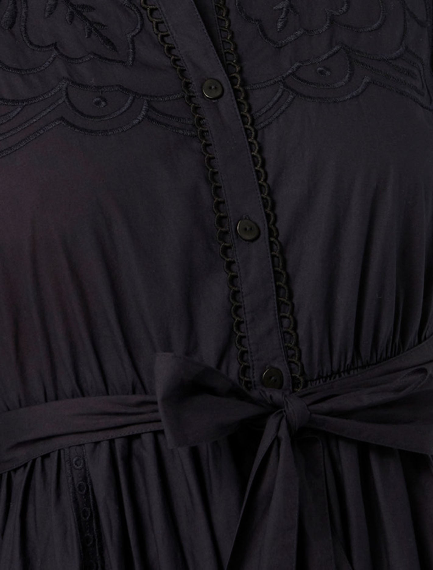 Aisha Broderie Midi Dress Navy