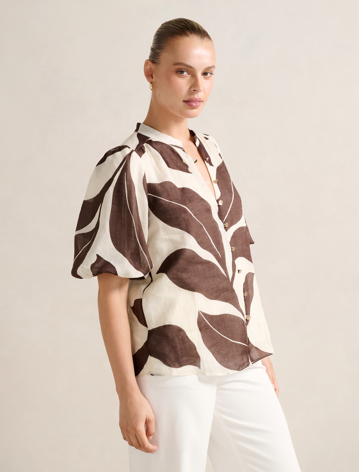 Paloma Puff-Sleeve Blouse Liston Stencil