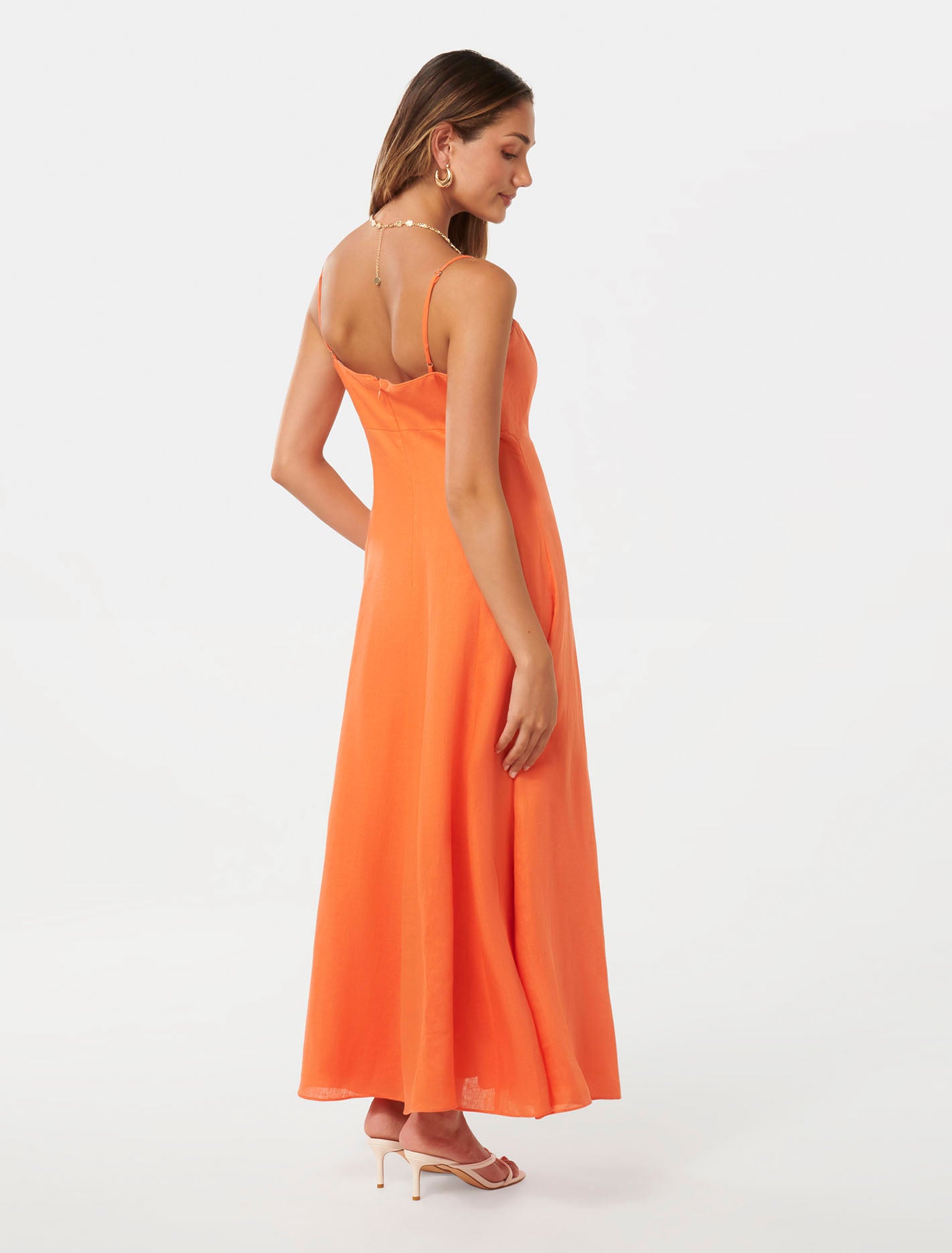 Vayda Petite Strap Midi Sun Dress Firecracker
