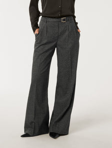 Charlie Belted Wide Leg Pant Black & White