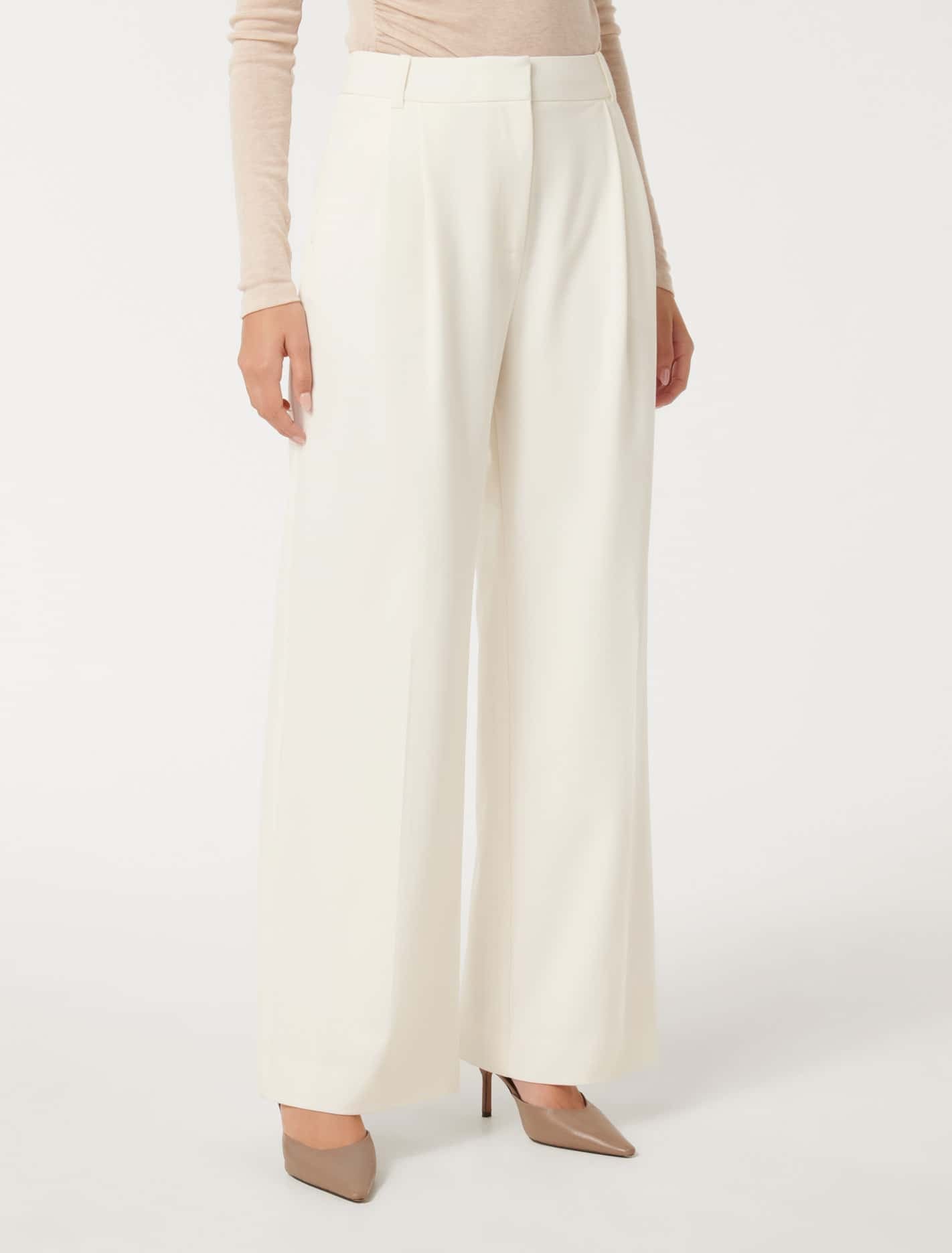 Libby Wide Leg Pant Porcelain