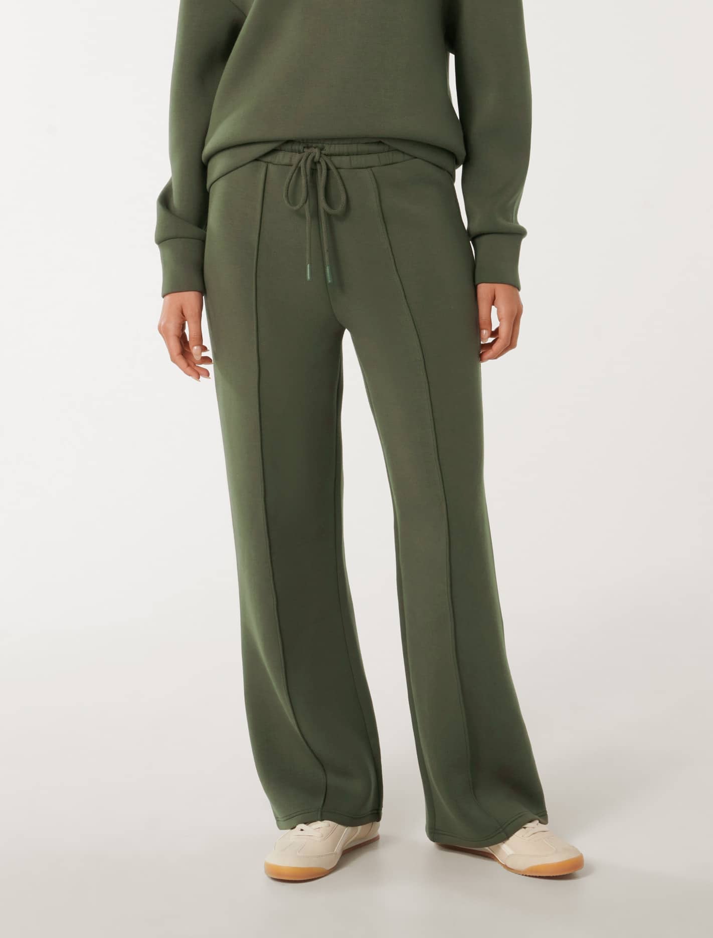 Tiana Wide Leg Sweatpants Olive Green