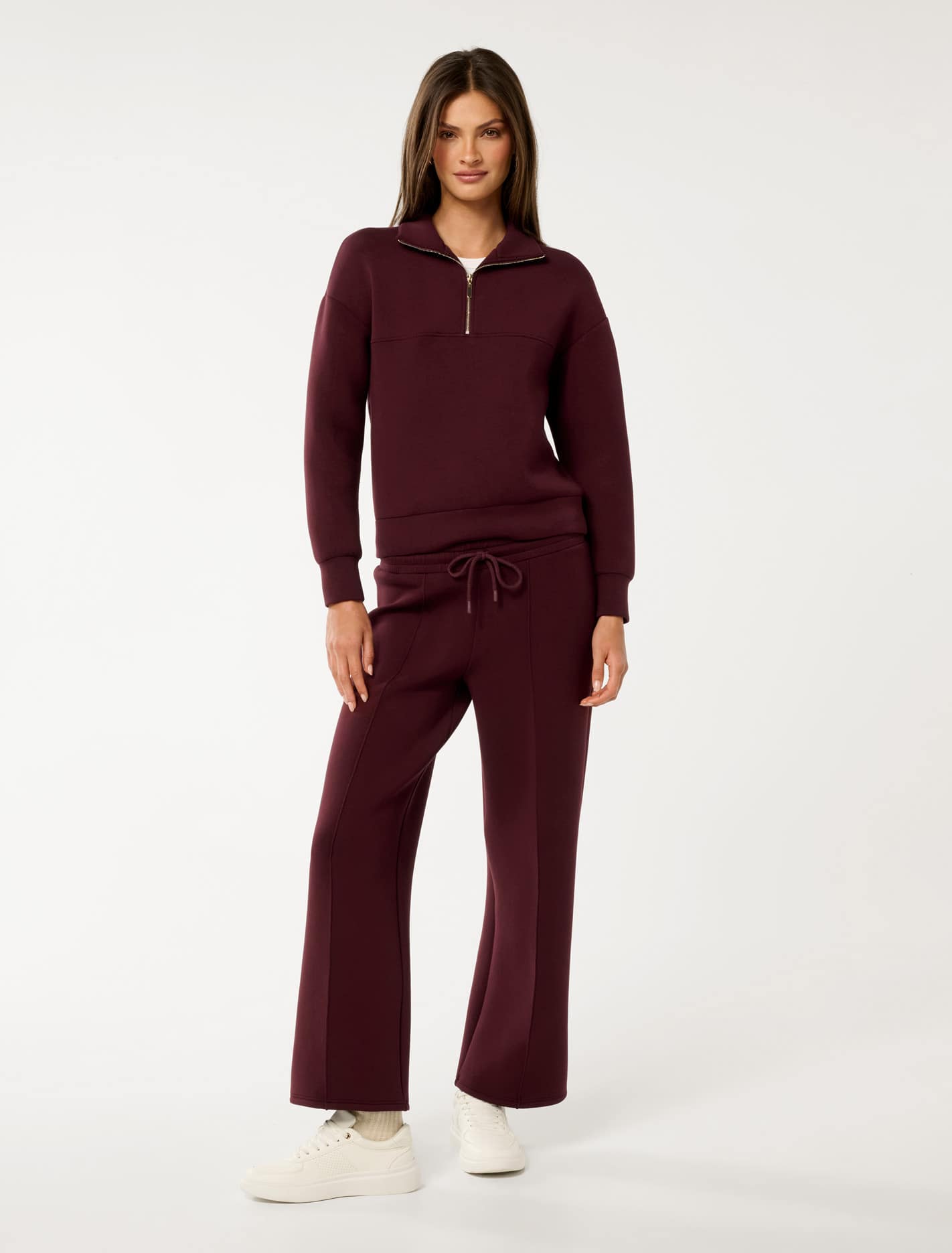 Tiana Wide Leg Joggers Deep Maroon