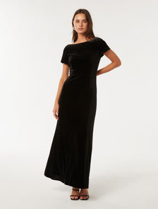 Violet Velvet Maxi Black