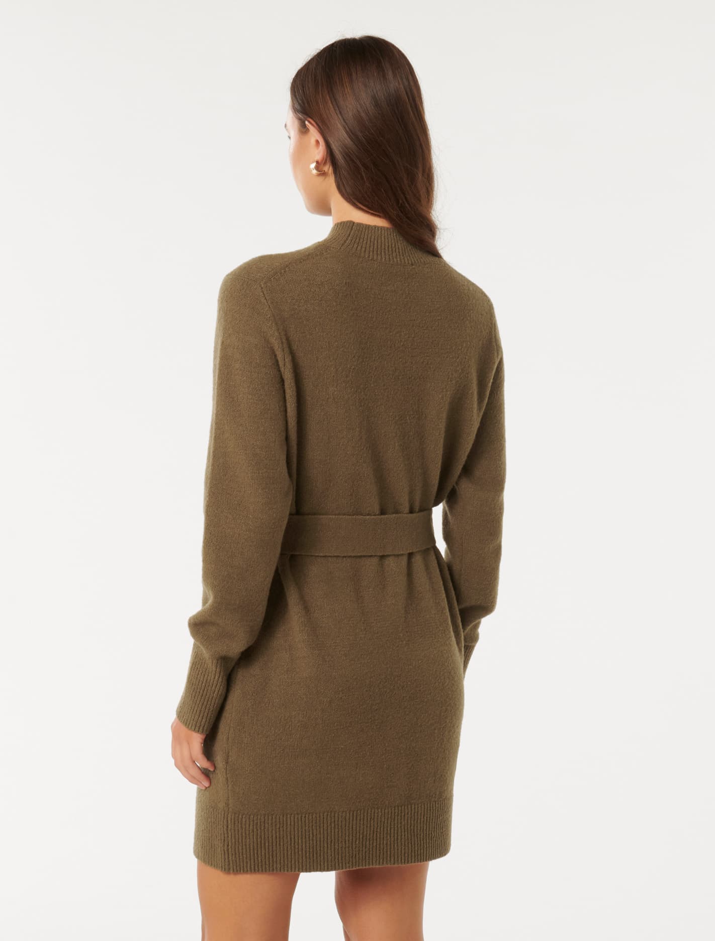 Astrid Belted Knit Mini Dress Hazelnut