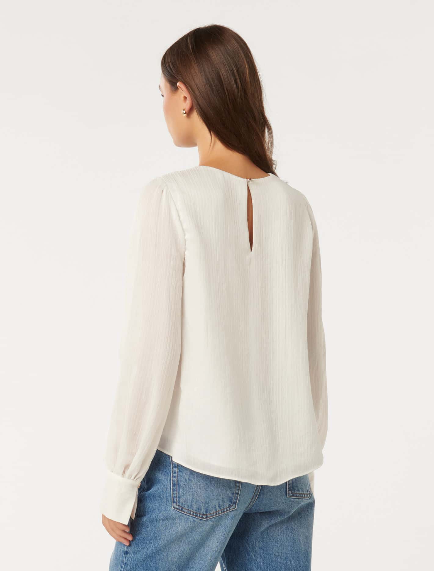 Narelda Crew Neck Top Porcelain