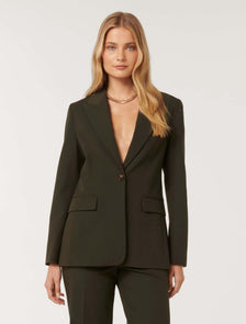 Claire Single Breasted Blazer Dark Olive Suit