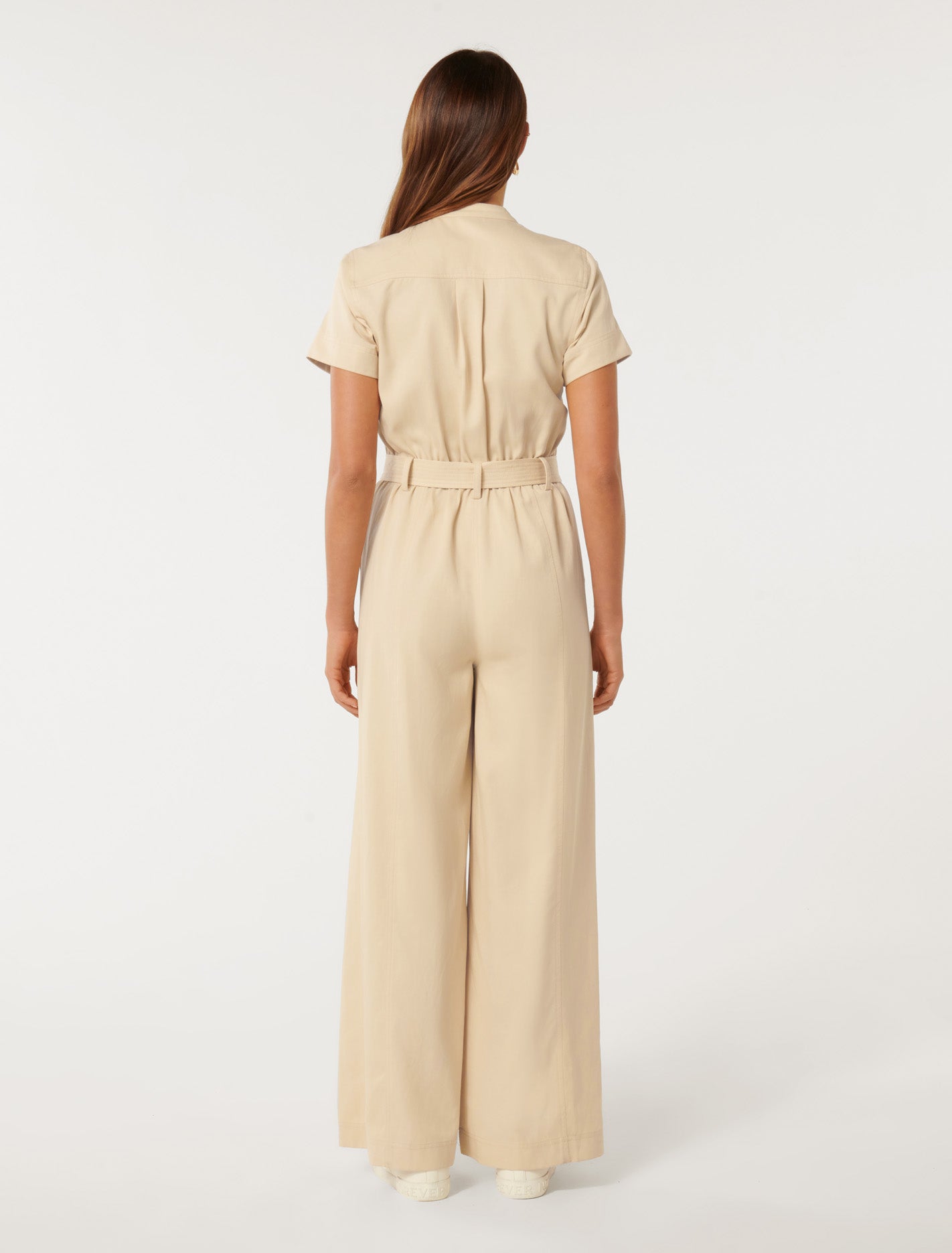 Sabrina Belted Jumpsuit Neutral