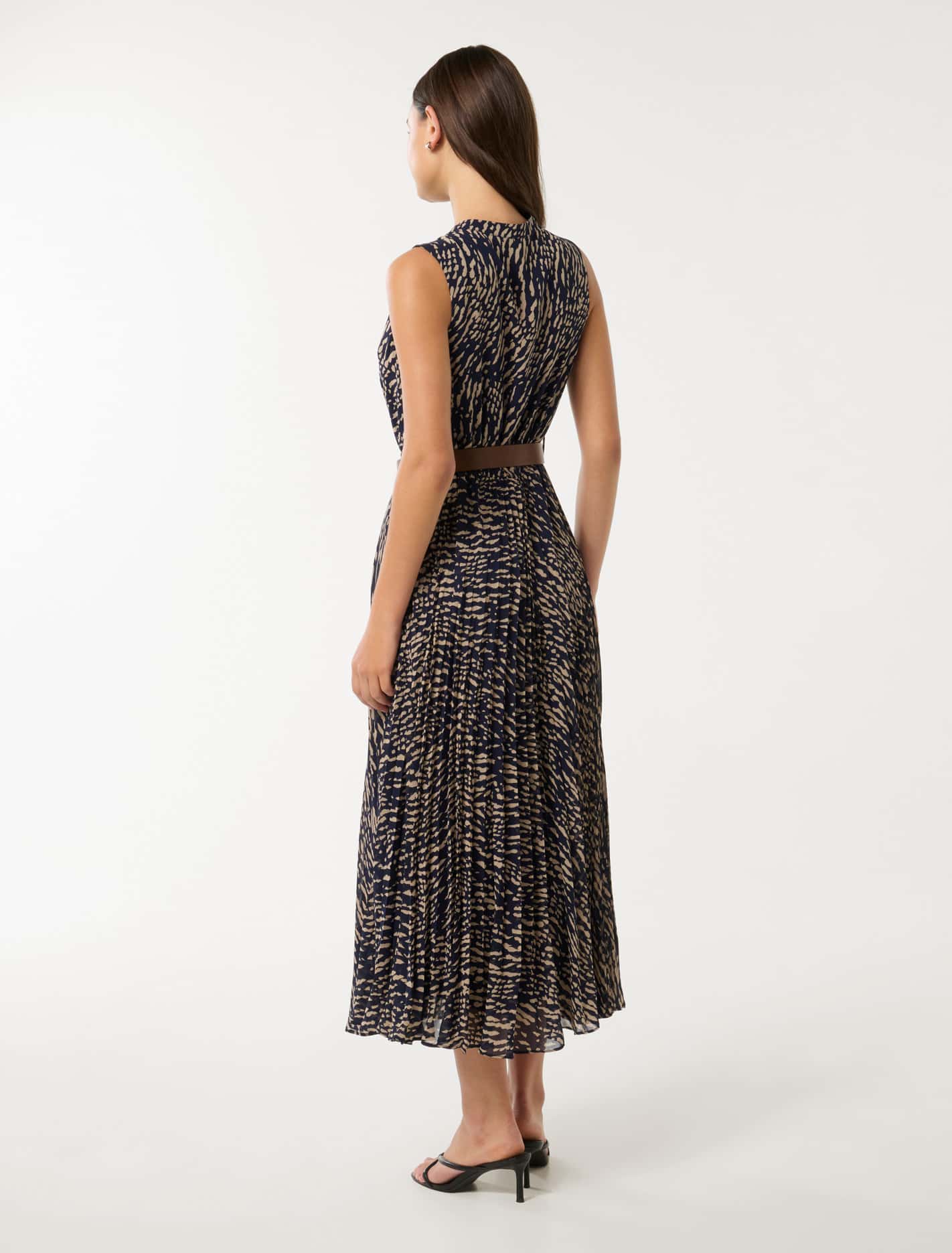 Barbara Sleeveless Pleated Dress Dalston Abstract