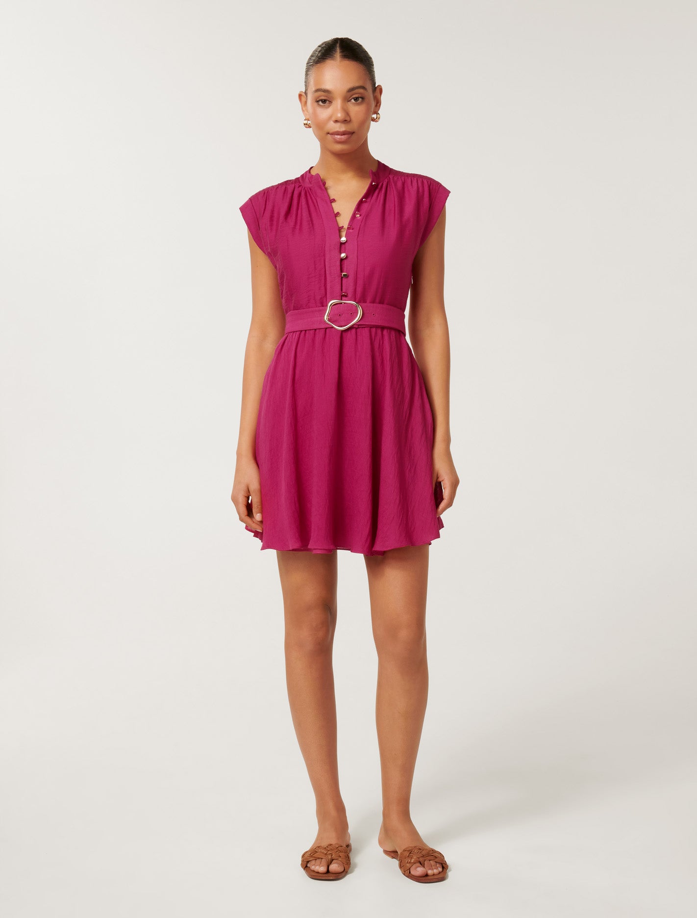 Lucille Textured Belted Mini Claret